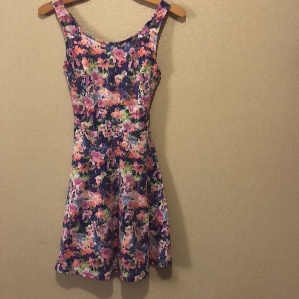 Bright Floral Print Dress